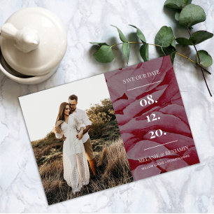 Invitation Photo élégante Fleur romantique Sauvez les dates