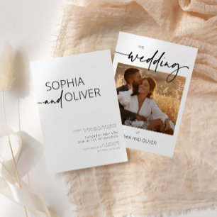 Invitation Photo en noir et blanc Mariage moderne