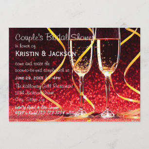 Invitation Photo en verre de Champagne - Fête de la mariée