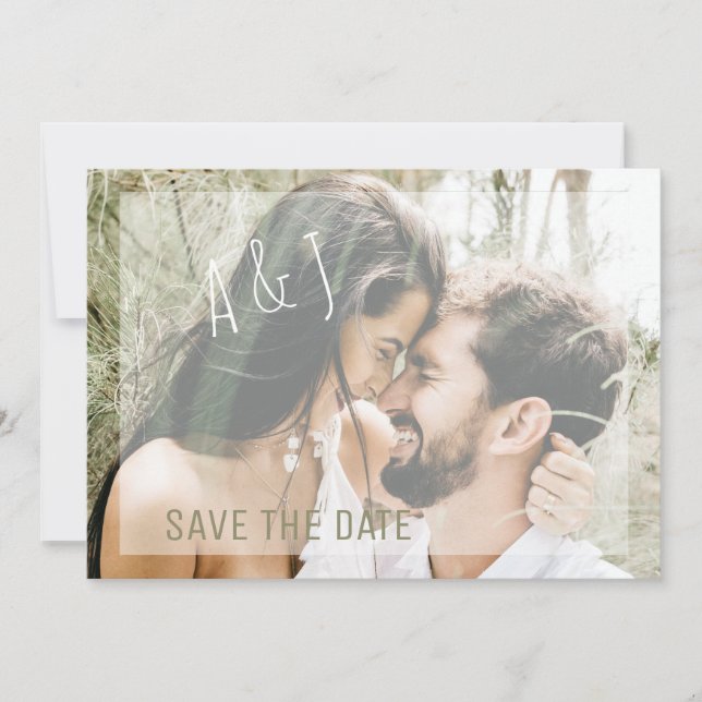 Invitation Photo Enregistrer la date du mariage Site web QR C (Devant)
