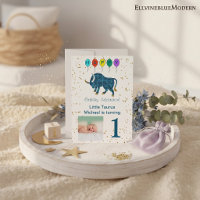 Photo et anniversaire du Taureau avec ballons et o