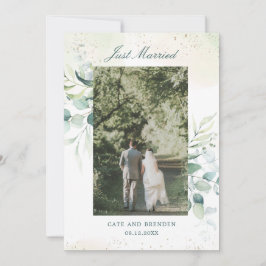 Invitation Photo Eucalyptus Greenery Réception de mariage rus