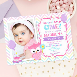 Invitation Photo Fête 1er Anniversaire Fille Choue