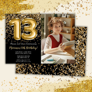 Invitation Photo Fête d'anniversaire de 13 ans pour enfants e