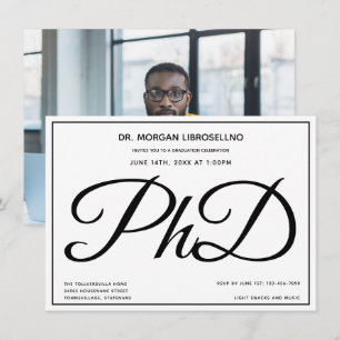 Invitation Photo Fête de l'obtention d'un doctorat