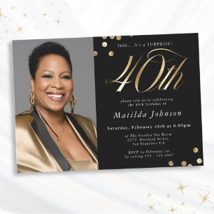Invitation Photo Fête Surprise pour les 40 ans Anniversaire N