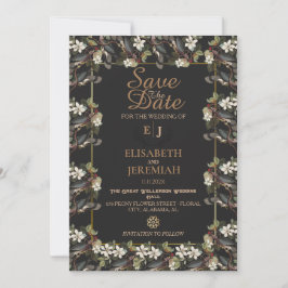 Invitation Photo Floral Chic Wedding Enregistrer la date Invi