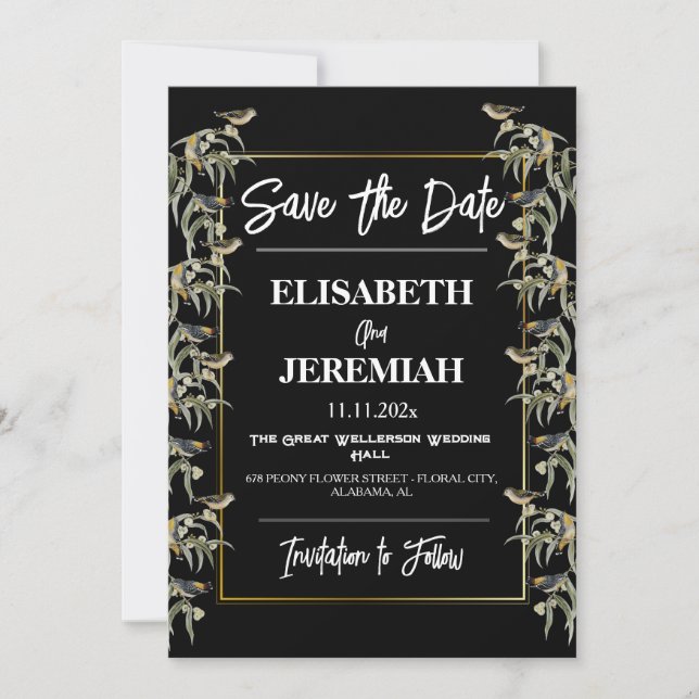 Invitation Photo Floral Classic Wedding Enregistrer la date (Devant)