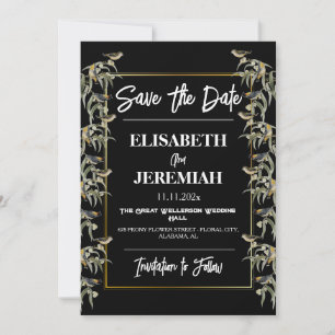 Invitation Photo Floral Classic Wedding Enregistrer la date