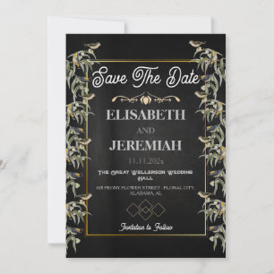 Invitation Photo Floral Classic Wedding Enregistrer la date