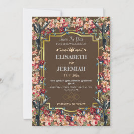 Invitation Photo floral classique Mariage Enregistrer la date