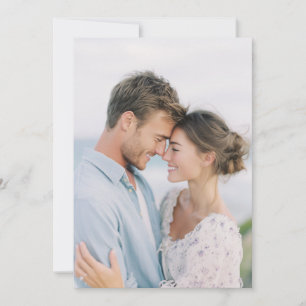 Invitation Photo Florale Bleue Romantique