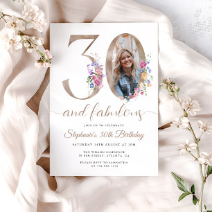 Invitation Photo florale du printemps 30e anniversaire
