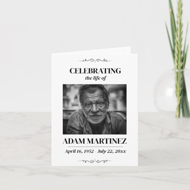 Invitation Photo Funéraire Célébration De La Vie (Devant)
