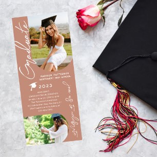Invitation Photo Graduation Party Moderne Élégant Script