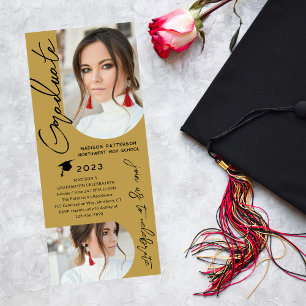Invitation Photo Graduation Party Moderne Élégant Script