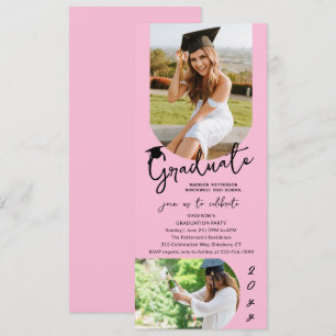 Invitation Photo Graduation Party Moderne Élégant Script