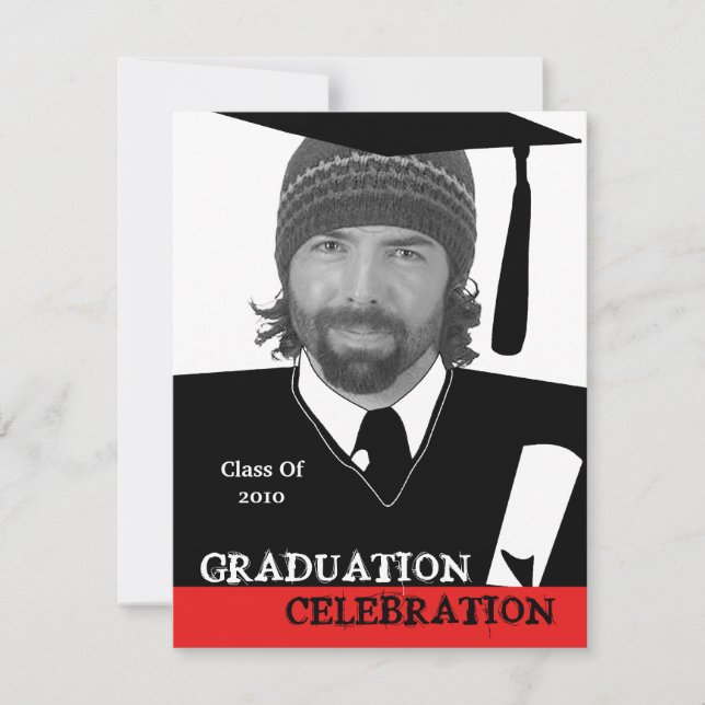 Invitation Photo Head Shot Insertion Graduation Party Invitat (Devant)