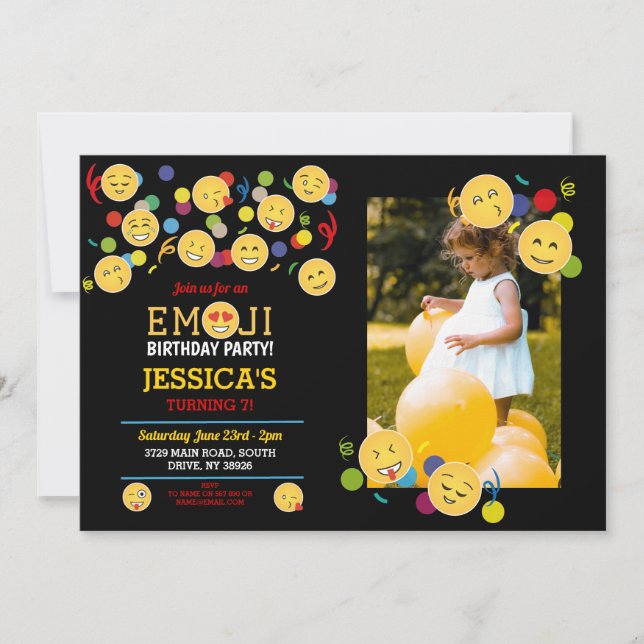 Invitation Photo heureuse de l'anniversaire des enfants (Devant)