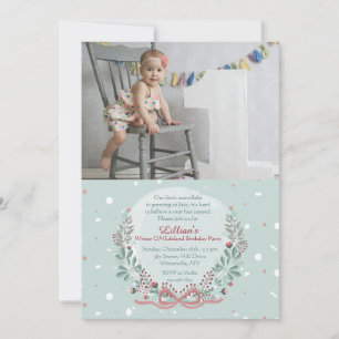 Invitation photo hiver Wreath