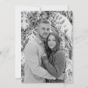 Invitation Photo hivernal gris serein