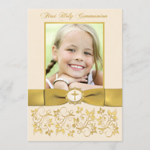 Invitation photo IMPRIMÉ RIBBON Holy Communion