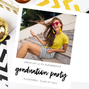 Invitation Photo instantanée White 2 Graduation Party