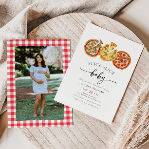 Invitation Photo Italien Slice Baby Pizza Baby shower