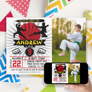 Invitation Photo Karate Kid Arts Martiaux Cobra Kai Invitatio
