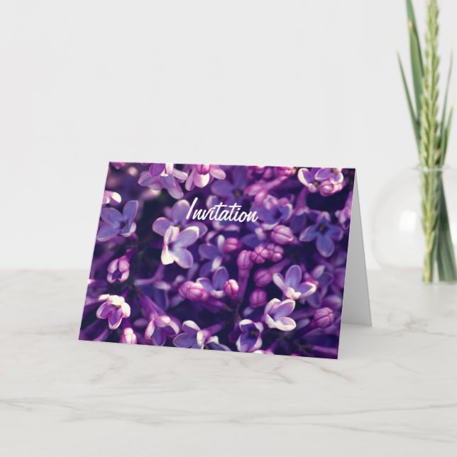Invitation Photo Lilac Flower Cadeau d'anniversaire (Devant)