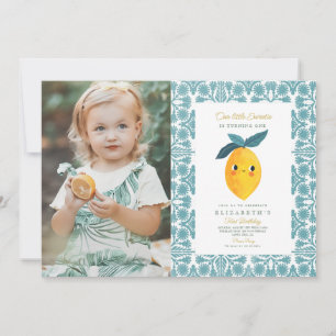 Invitation Photo Little Sweetie Lemon 1er anniversaire