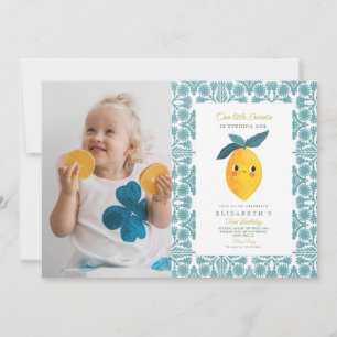 Invitation Photo Little Sweetie Lemon 1er anniversaire