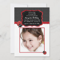Invitation photo Lucky Ladybug