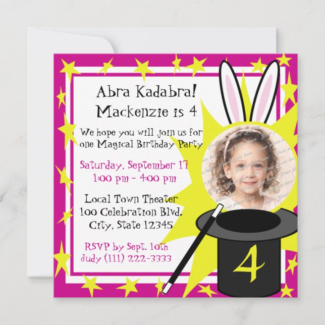 Invitation Photo Magic Me (Devant)