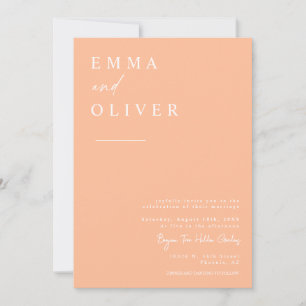 Invitation Photo Mariage de la pêche moderne Boho QR Code RSV