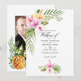 Invitation Photo Mariage de l'Aloha floral tropical