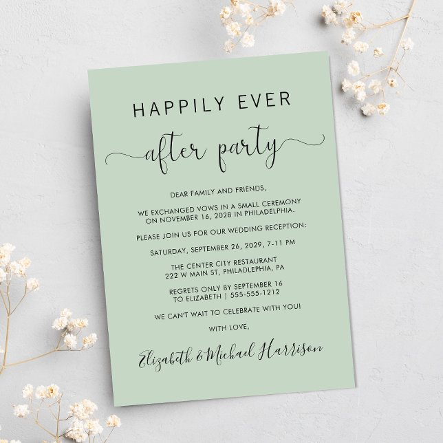 Invitation Photo mariage Heureusement Jamais Après La Récepti (Your love story deserves a grand celebration!)