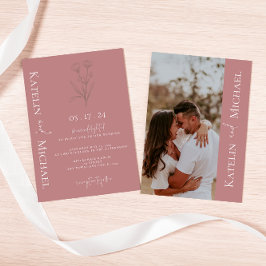 Invitation Photo Mariage moderne Mauve