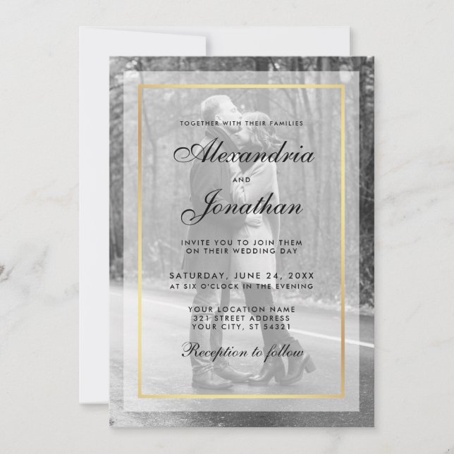 Invitation photo Mariage moderne - Superposition B (Devant)