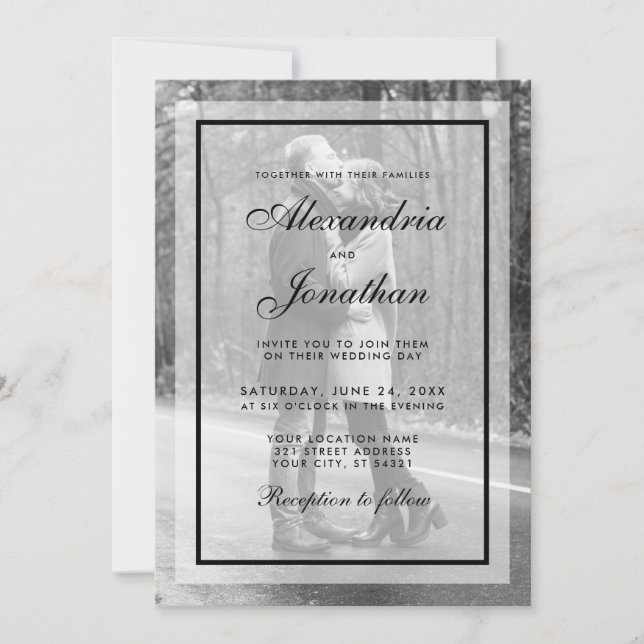 Invitation photo Mariage moderne - Superposition B (Devant)