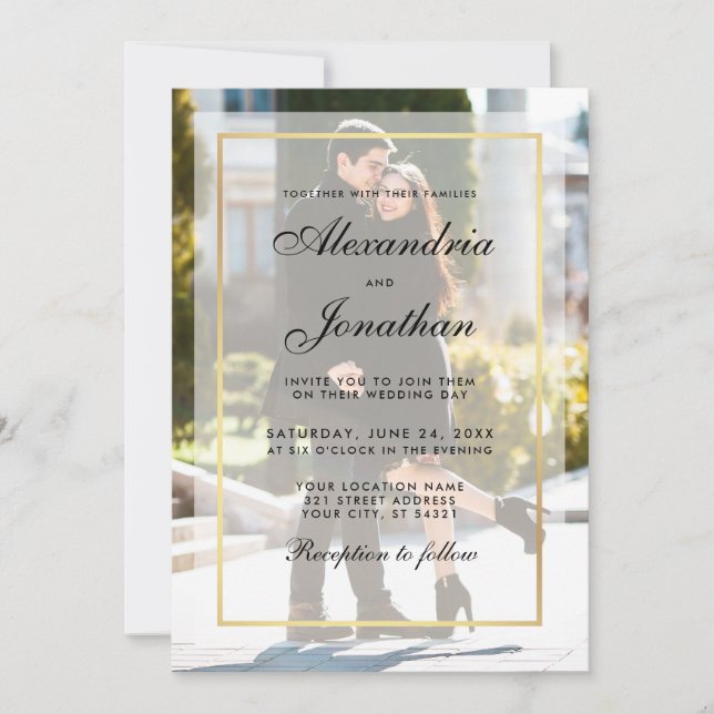 Invitation photo Mariage moderne - Superposition G (Devant)