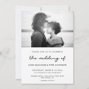 Invitation photo mariage simple