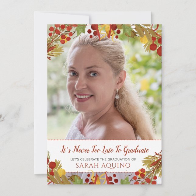 Invitation Photo Mature Femme Graduation Party (Devant)