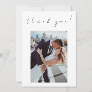 Invitation Photo Merci Mariage Card-Twin Flames-White-