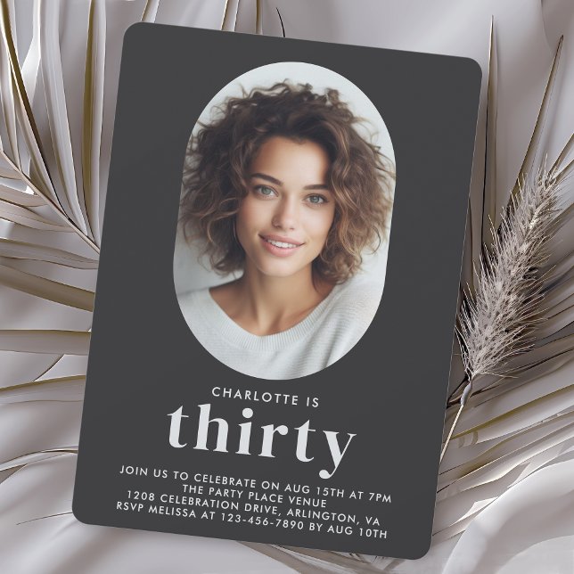Invitation Photo minimale moderne 30e anniversaire (Available in both printed and instant download digital formats.)