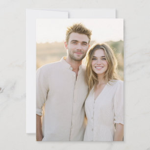 Invitation Photo Minimaliste Beige Romantique