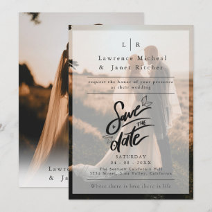 Invitation photo minimaliste blanc moderne