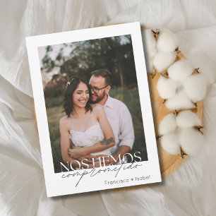 Invitation Photo minimaliste espagnole Black White Engagement