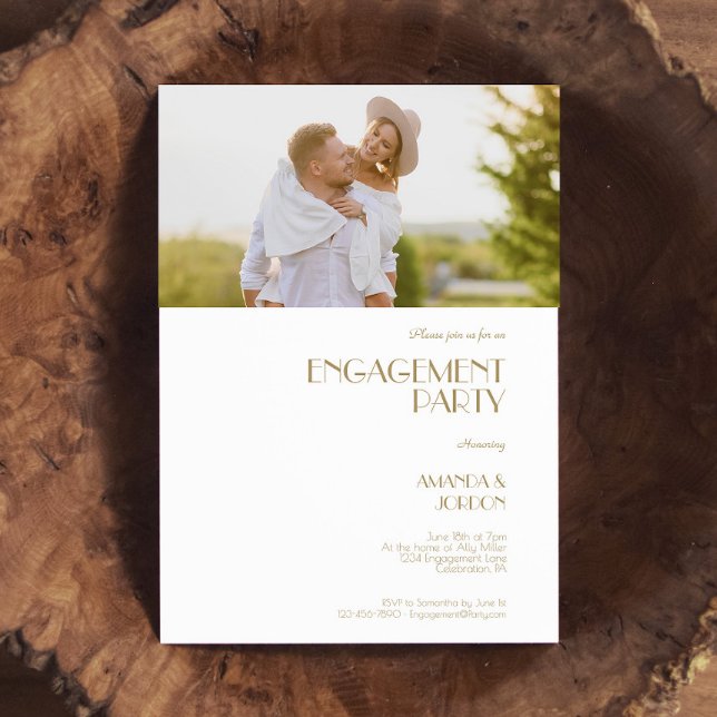 Invitation Photo minimaliste Gold Modern Deco (Créateur téléchargé)