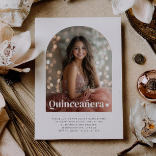 Invitation Photo minimaliste moderne de Quinceañera